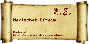 Marischek Efraim névjegykártya